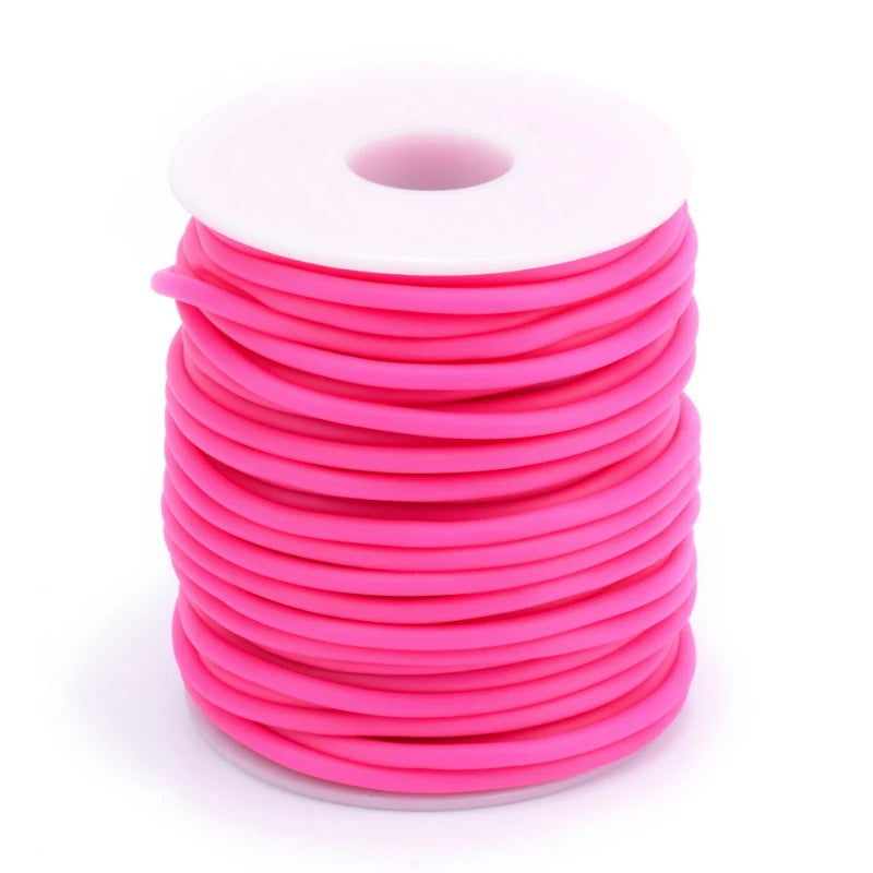 Purilite Select Hollow Rubber Cord Roll 2mm 3mm 4mm | Flexible Tubular Craft Cord for DIY Jewelry Making