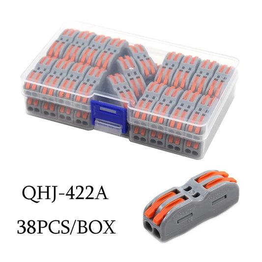 Purilite Select Mini Wire Electrical Connector Box | 222 LED Strip Quick Connectors | Universal Push-In Terminal Blocks