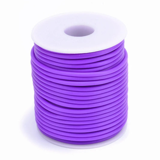 Purilite Select Hollow Rubber Cord Roll 2mm 3mm 4mm | Flexible Tubular Craft Cord for DIY Jewelry Making