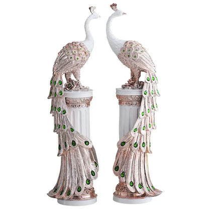 Purilite Select European Luxury Resin Peacock Sculpture