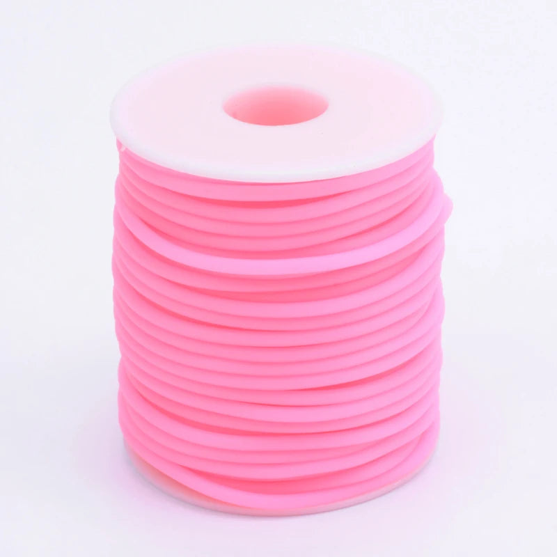 Purilite Select Hollow Rubber Cord Roll 2mm 3mm 4mm | Flexible Tubular Craft Cord for DIY Jewelry Making