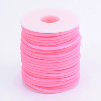Purilite Select Hollow Rubber Cord Roll 2mm 3mm 4mm | Flexible Tubular Craft Cord for DIY Jewelry Making