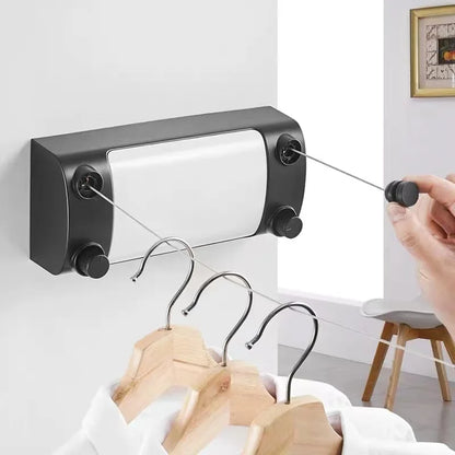 Purilite Select Retractable Double Row Steel Wire Laundry Hanger Wall Mounted Clothes Drying Rack for Indoor & Outdoor Use
