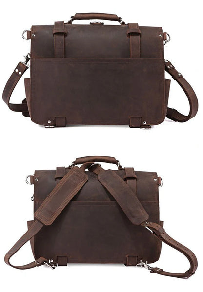 Purilite Select Vintage Crazy Horse Genuine Leather Men’s Briefcase