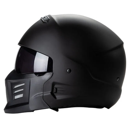 Purilite Select Exo Combat Motorcycle Helmet | DOT Approved Safety Helmet | Full Face Riding Helmet | Removable Lining | Detachable Chin Guard