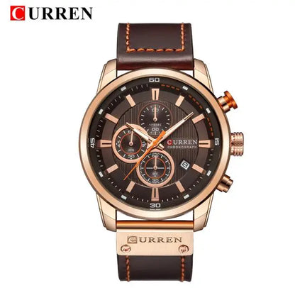 CURREN 8291 Men’s Leather Sports Chronograph Watch