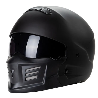 Purilite Select Exo Combat Motorcycle Helmet | DOT Approved Safety Helmet | Full Face Riding Helmet | Removable Lining | Detachable Chin Guard