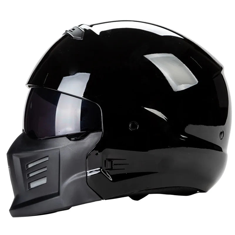 Purilite Select Exo Combat Motorcycle Helmet | DOT Approved Safety Helmet | Full Face Riding Helmet | Removable Lining | Detachable Chin Guard