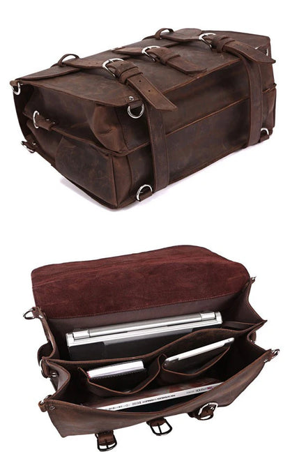 Purilite Select Vintage Crazy Horse Genuine Leather Men’s Briefcase