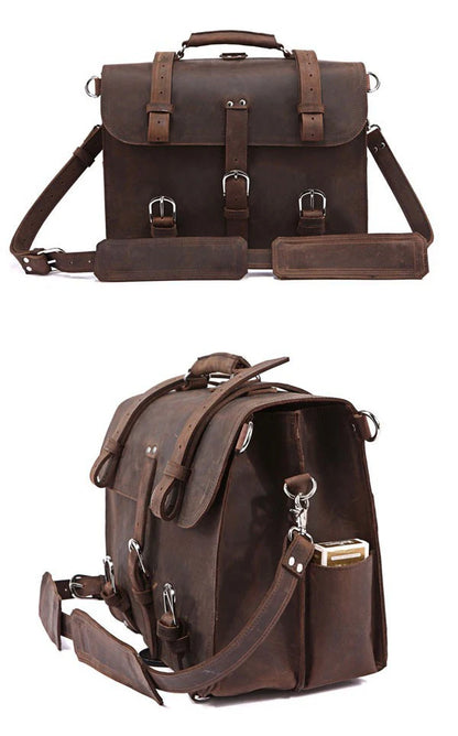 Purilite Select Vintage Crazy Horse Genuine Leather Men’s Briefcase