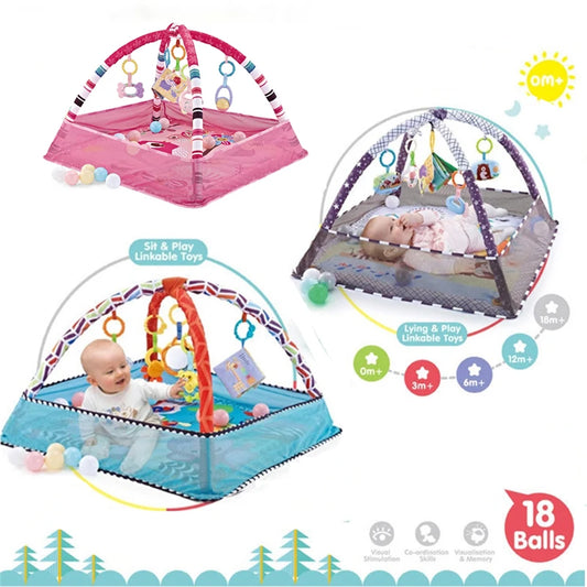 Purilite Select: Baby Fitness Frame Crawling Game Blanket Multifunctional Educational Mat with Fence