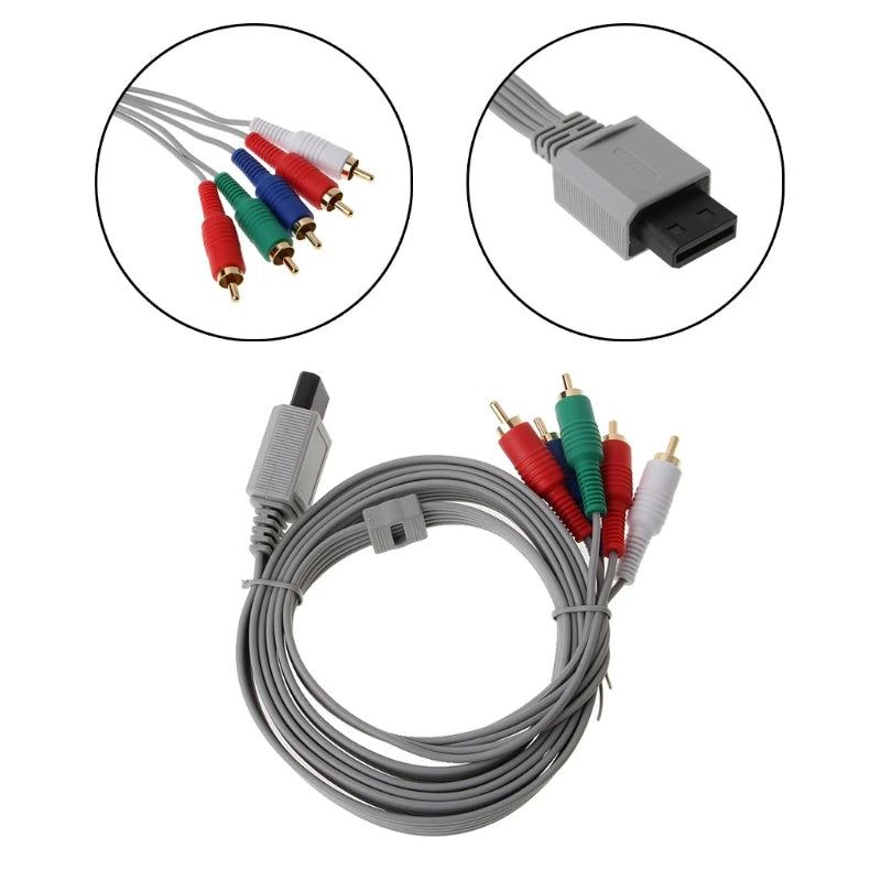 Purilite Select 1.8M Component HDTV AV Audio Adapter Cable 1080P Compatible Console Video Connection Cable Set of 2