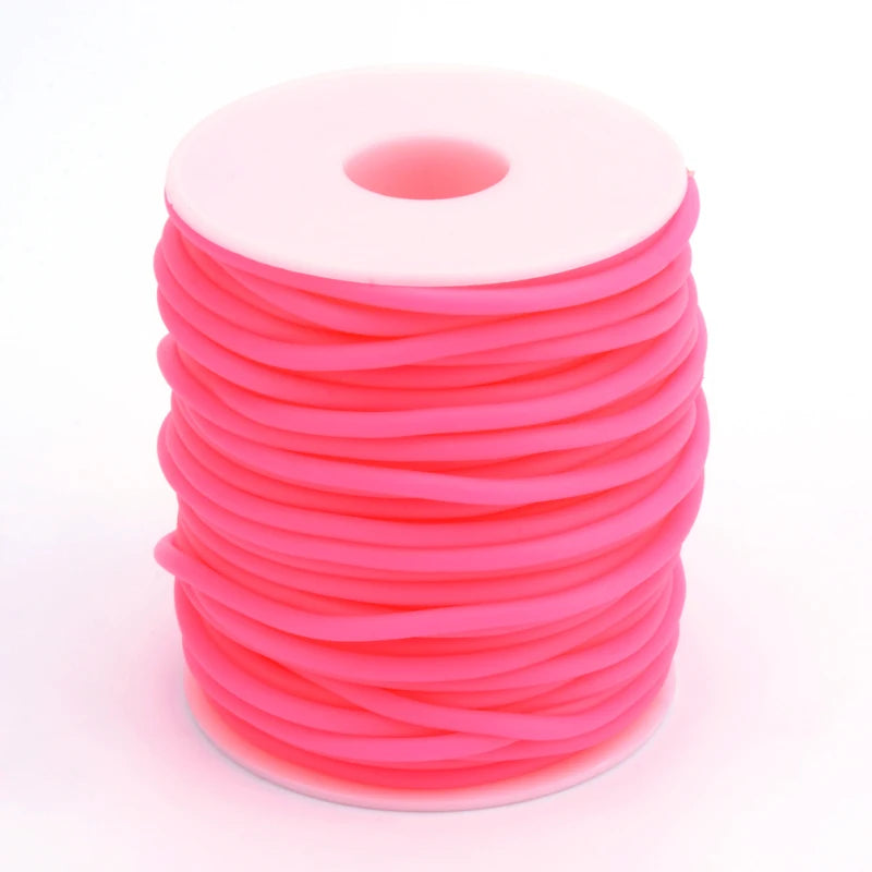 Purilite Select Hollow Rubber Cord Roll 2mm 3mm 4mm | Flexible Tubular Craft Cord for DIY Jewelry Making