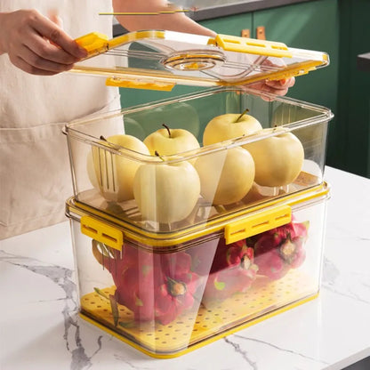 Purilite Select 1PCS Timekeeping Kitchen Fridge Organizer Storage Box | Thickened Food Pantry Drawer Container | Refrigerator Storage Tool