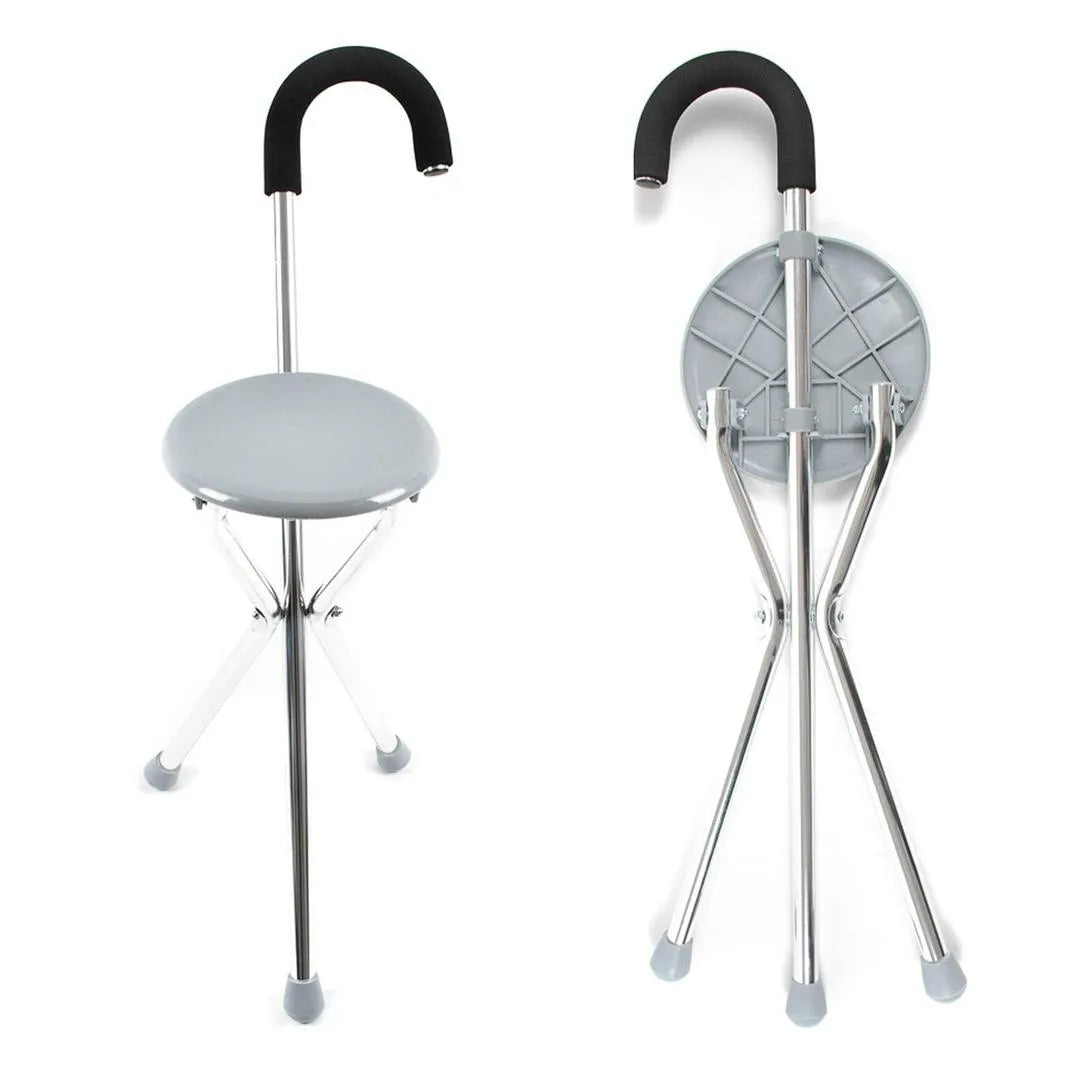 Purilite Select Traveling Stick Stool Folding Walking Cane with Seat