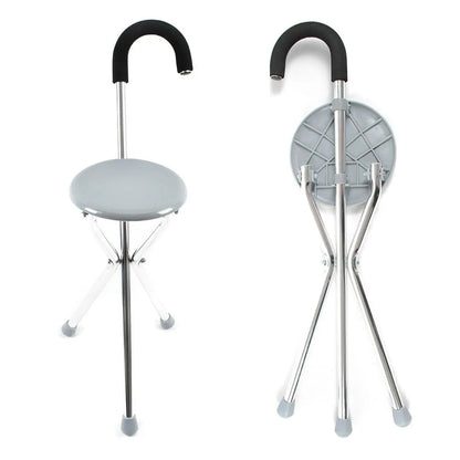 Purilite Select Traveling Stick Stool Folding Walking Cane with Seat