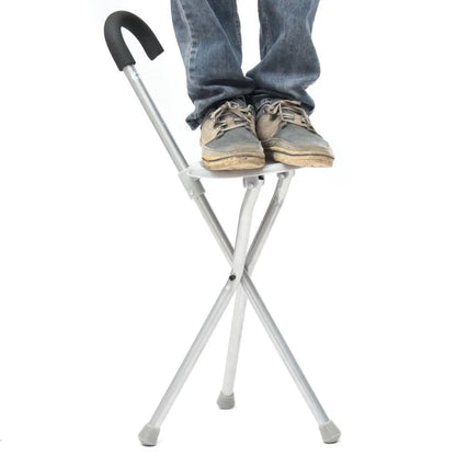 Purilite Select Traveling Stick Stool Folding Walking Cane with Seat