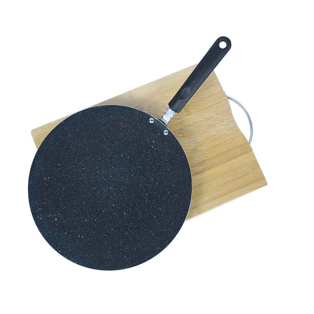 Marble Coated Tawa/Griddle/Paratha Pan Black