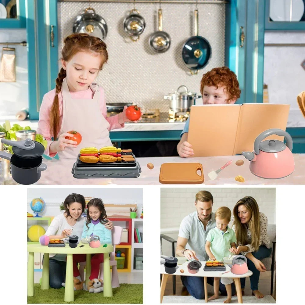 Purilite Select Kids Kitchen Toys Set 92/86/69/59 PCS Pretend Play Kitchen Accessories with Play Pots and Food Cooking Toy Set for Boys and Girls