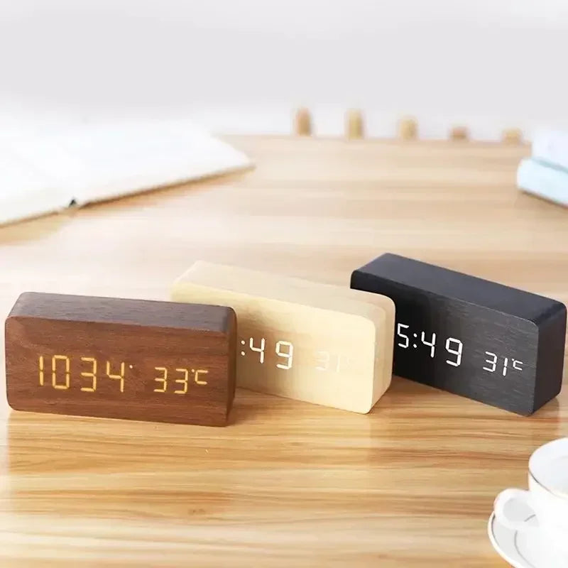 Purilite Select Digital Wooden LED Alarm Clock