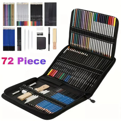 Purilite Select 72-Piece Art Set – Sketching, Drawing & Charcoal Pencil Tools Kit for Artists