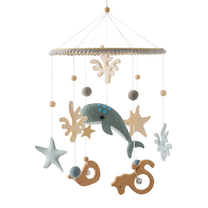 Purilite Select Wooden Baby Crib Mobile | Crochet Star Hanging Bed Bell | Nursery Rattle Decoration | Newborn Comfort Toy