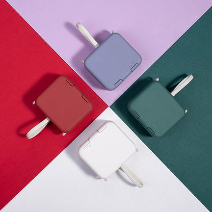 Purilite Select 4000mAh Mini Portable Power Bank with Built-in Cables Compact Fast Charging External Battery
