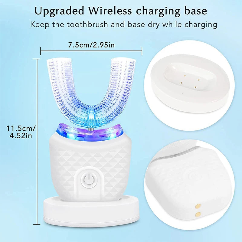 Purilite Select Wireless Rechargeable Silicone Bristle U-Shaped Electric Toothbrush