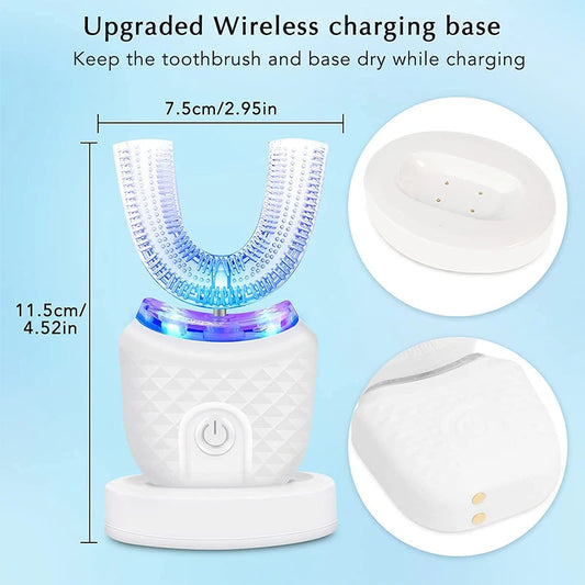 Purilite Select Wireless Rechargeable Silicone Bristle U-Shaped Electric Toothbrush