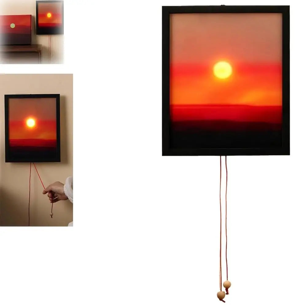 Purilite Select Dual Pull Rope Sunset Night Light | Rechargeable LED Wall Lamp with 3 Level Brightness | Adjustable Ambient Sunset Lamp  | Set of 2