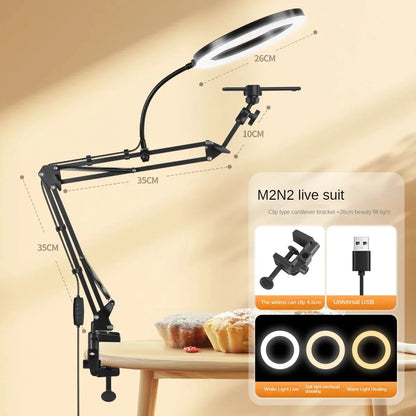 Purilite Select Live-Streaming Clamp Stand with Fill Light & Phone Mount