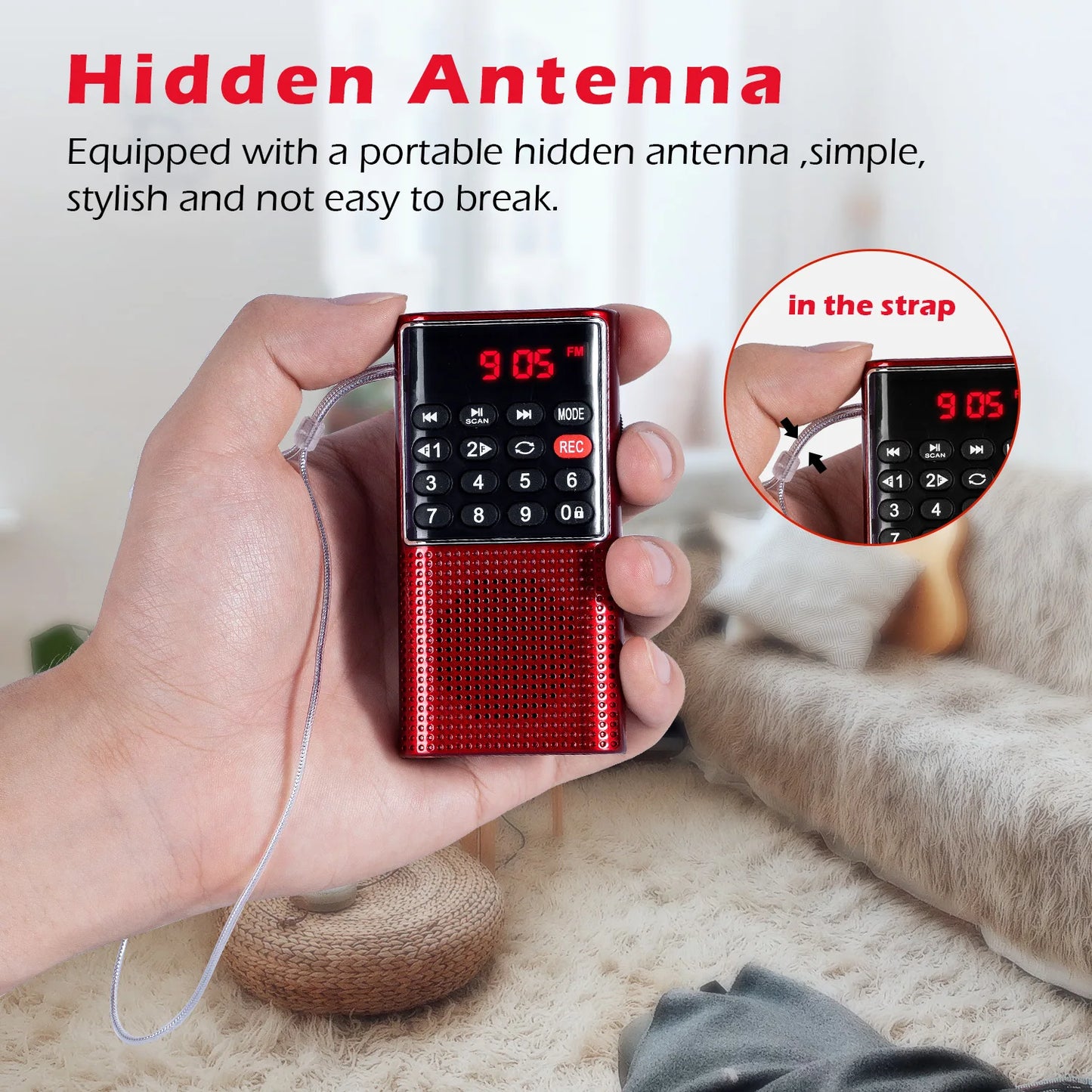 Purilite Select Number Key Mini Portable Pocket FM Radio