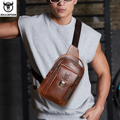 Purilite Select Mens Genuine Leather Crossbody Bag