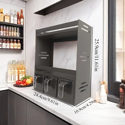 Purilite Select Wall-Mounted Kitchen Spice Rack Storage Set