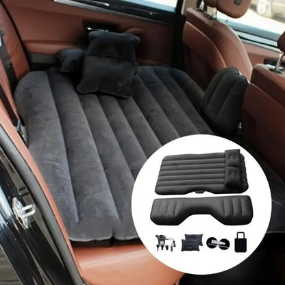 Purilite Select Car Inflatable Bed Air Cushion | Portable Travel Sleeping Mattress with Flocking Fabric | Vehicle Back Seat Comfort Bed