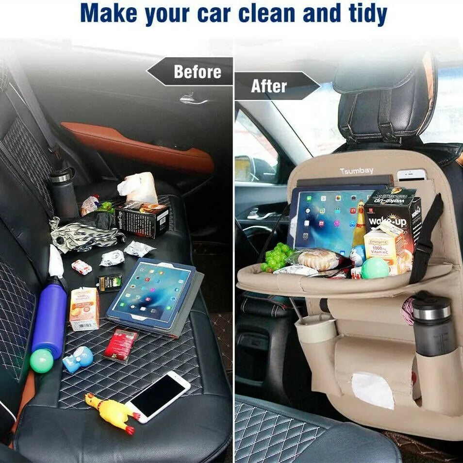 Purilite Select Car Seat Back Organizer with Foldable Table Tray