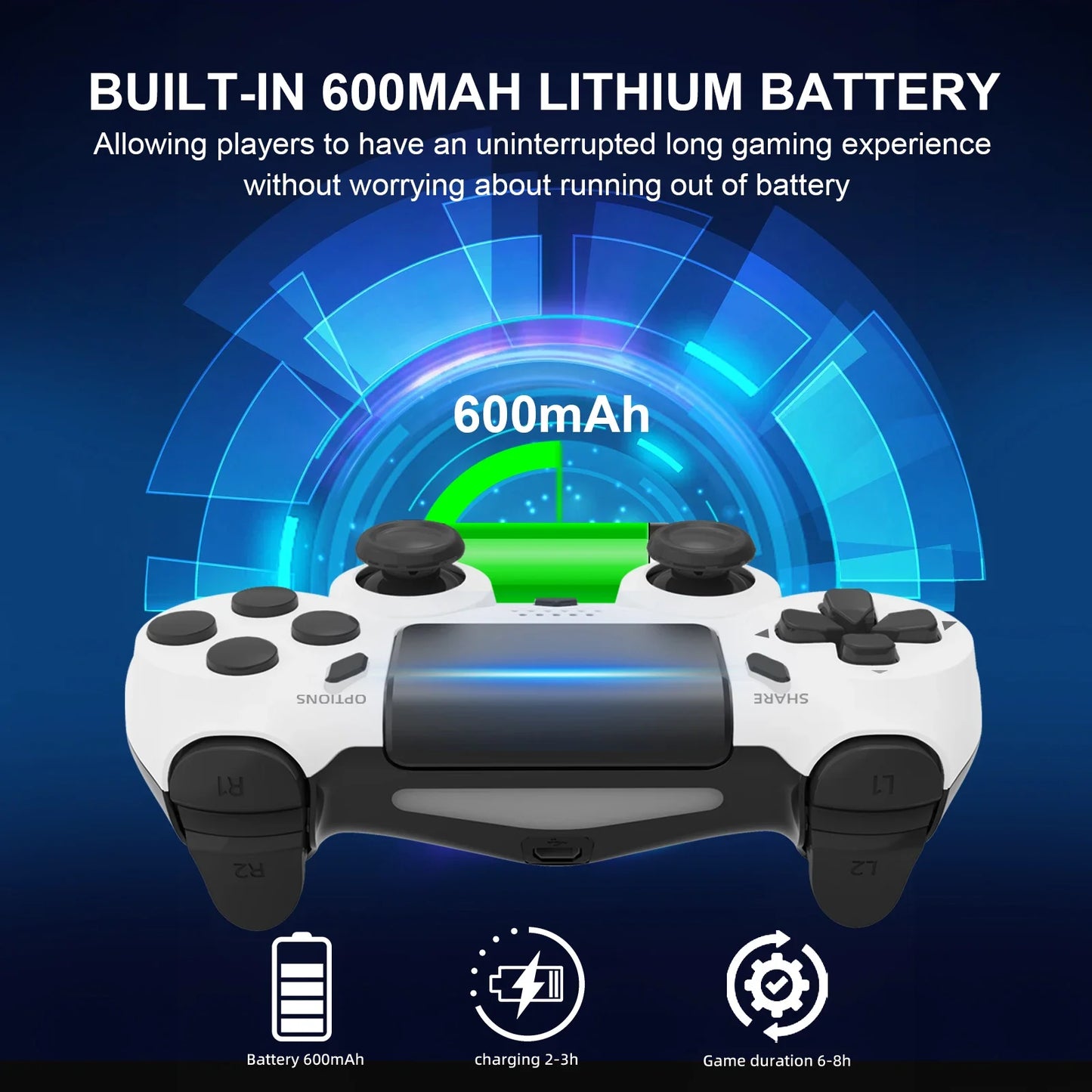 Purilite Select Wireless Gamepad 6-Axis Gyroscope Dual Vibration Touch Pad Controller