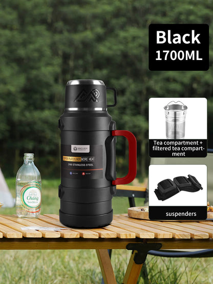 Purilite Select Large Stainless Steel Thermos | 1.7L 2.0L 2.5L Vacuum Insulated Flask | Travel Camping Hot Cold Bottle