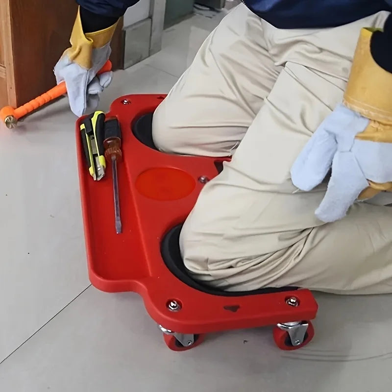 Purilite Select Rolling Knee Pad Platform | Wheeled Knee Support with Built-In Tool Tray | Heavy Duty Kneeling Cart for Workshop & Home