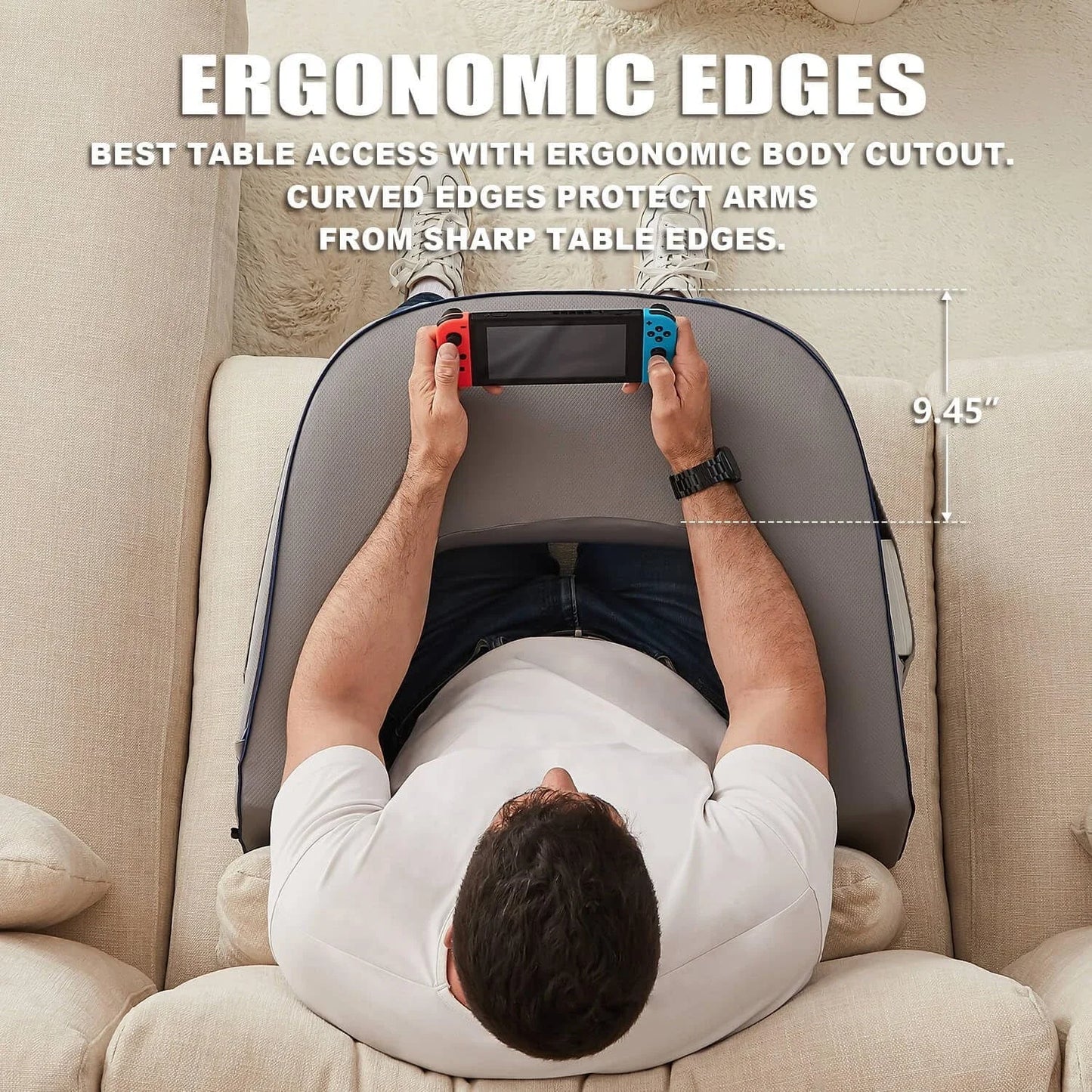 Purilite Select Gaming Pillow for Lap | Reading Pillow for Bed | Memory Foam Bed Rest Pillow for Reading, Working, Playing Games