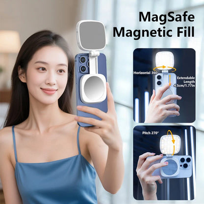 Purilite Select Magnetic Portable Selfie Light with Mirror for Video Calls & Content Creation (Set of 3)