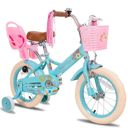 New design flower style 12" 14" 16" baby girls kids bike bicycle with doll seat for 4 5 6 7 years old