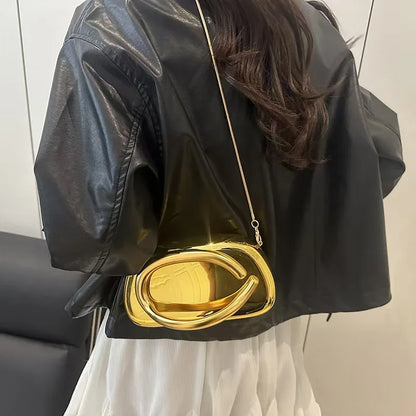 Purilite Select Gold Metal Closure Box Clutch Bag