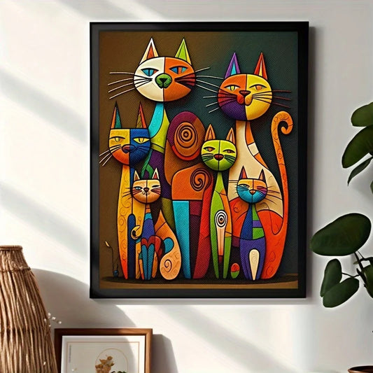 Purilite Select Colorful Abstract Cat Canvas Art
