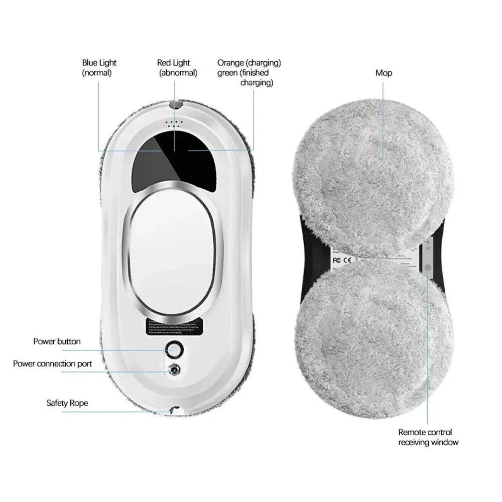 Purilite Select Automatic Window Cleaning Robot 5600Pa – Smart Remote Control Glass Cleaning Machine with Anti-Fall Protection