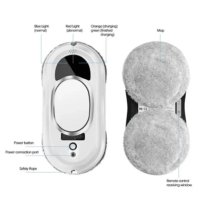 Purilite Select Automatic Window Cleaning Robot 5600Pa – Smart Remote Control Glass Cleaning Machine with Anti-Fall Protection