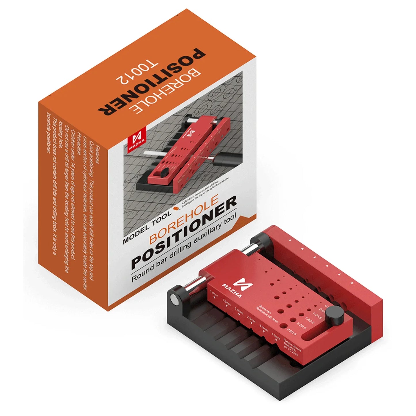 Purilite Select T0012 Plastic Borehole Positioner Locator – Round Rod Center Drilling Fixture Tool for DIY Hobby & Model Making