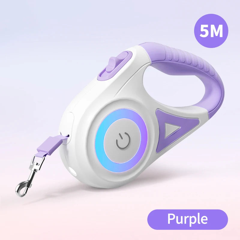 Purilite Select 5M Automatic Retractable Dog Leash with LED Light