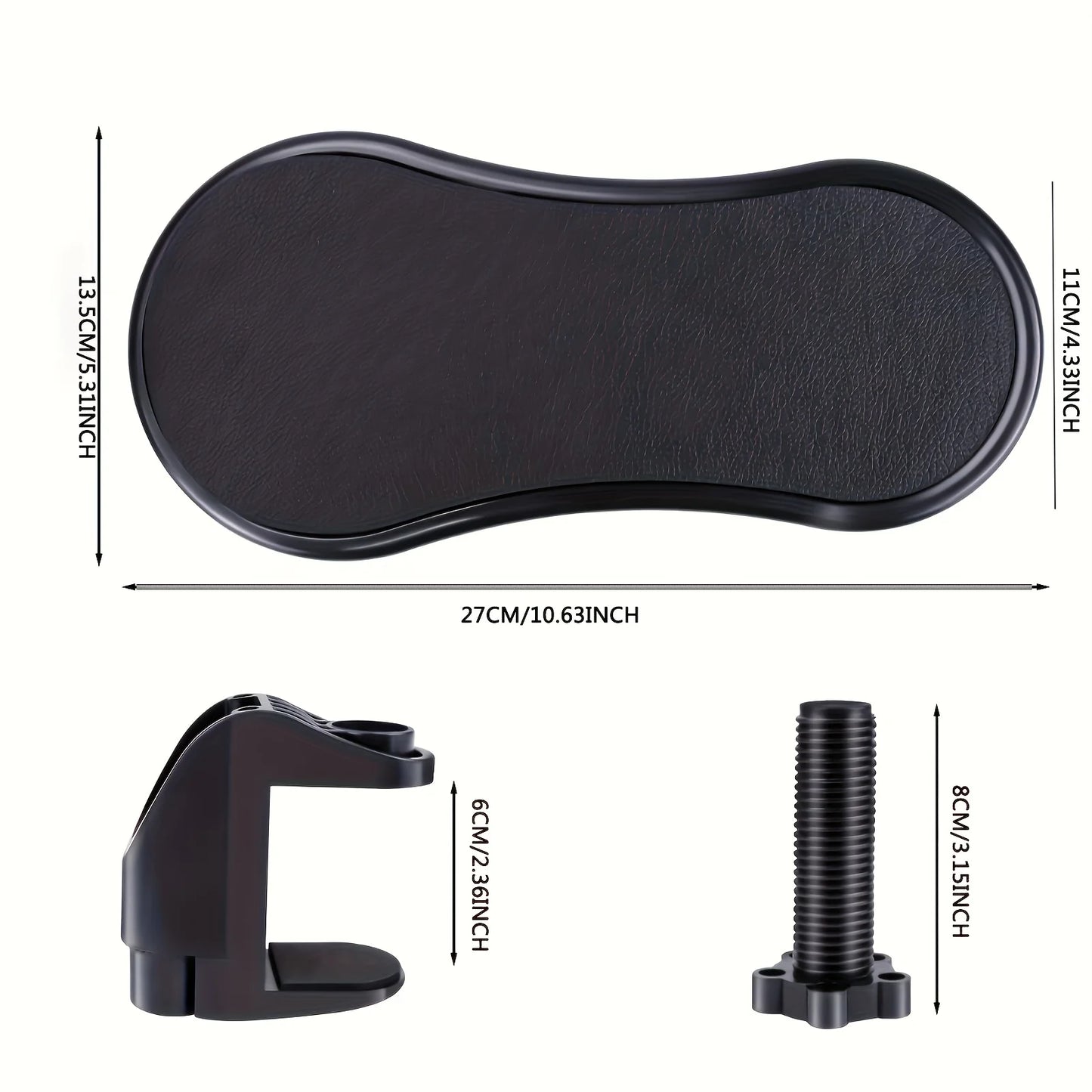 Purilite Select Adjustable Computer Arm Rest Support with Rotating Mouse Pad Ergonomic Desk Extender