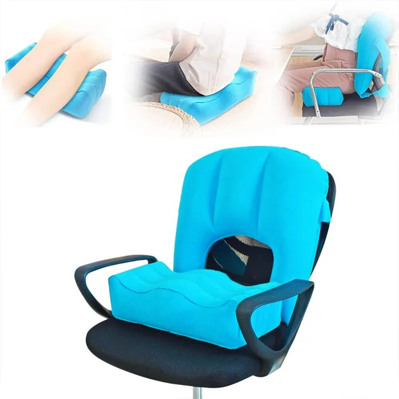 Purilite Select Inflatable Butt Lift Pillow Set | Lightweight Seat Cushion with Back Support | Portable Comfort Cushion with Carrying Bag